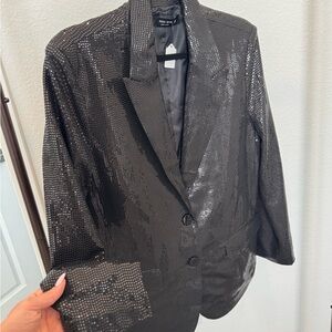 Elegant Black Sequin Blazer